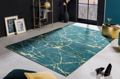 Tapis MARBRE 160x240cm vert turquoise or - 42616