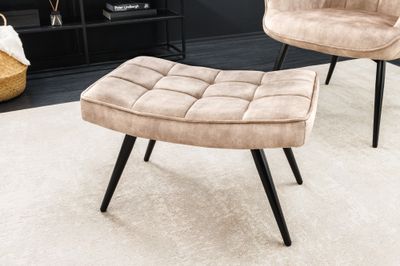Tabouret SCANDINAVIA 40cm velours champagne - 44027