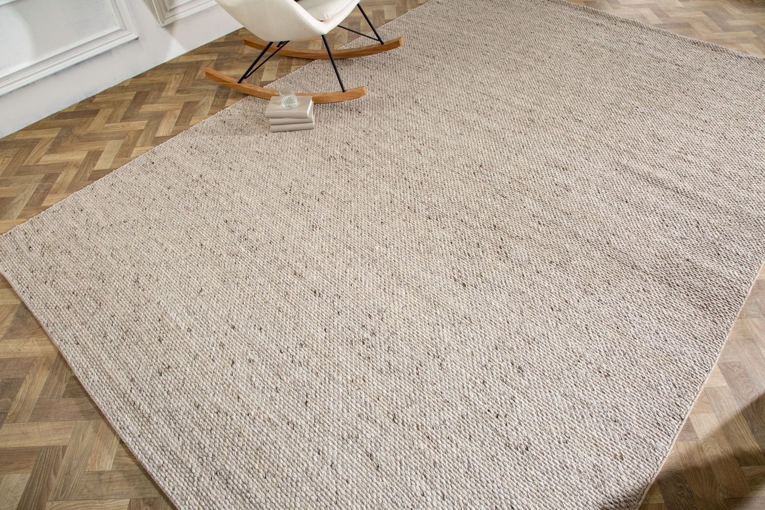 Tapis en laine 350x240cm gris argenté - 41718