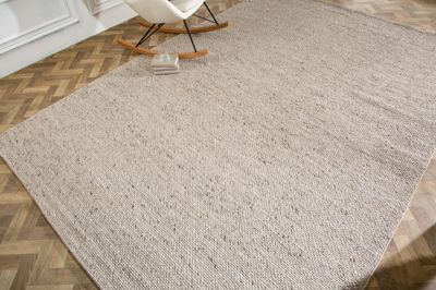 Tapis en laine 350x240cm gris argenté - 41718