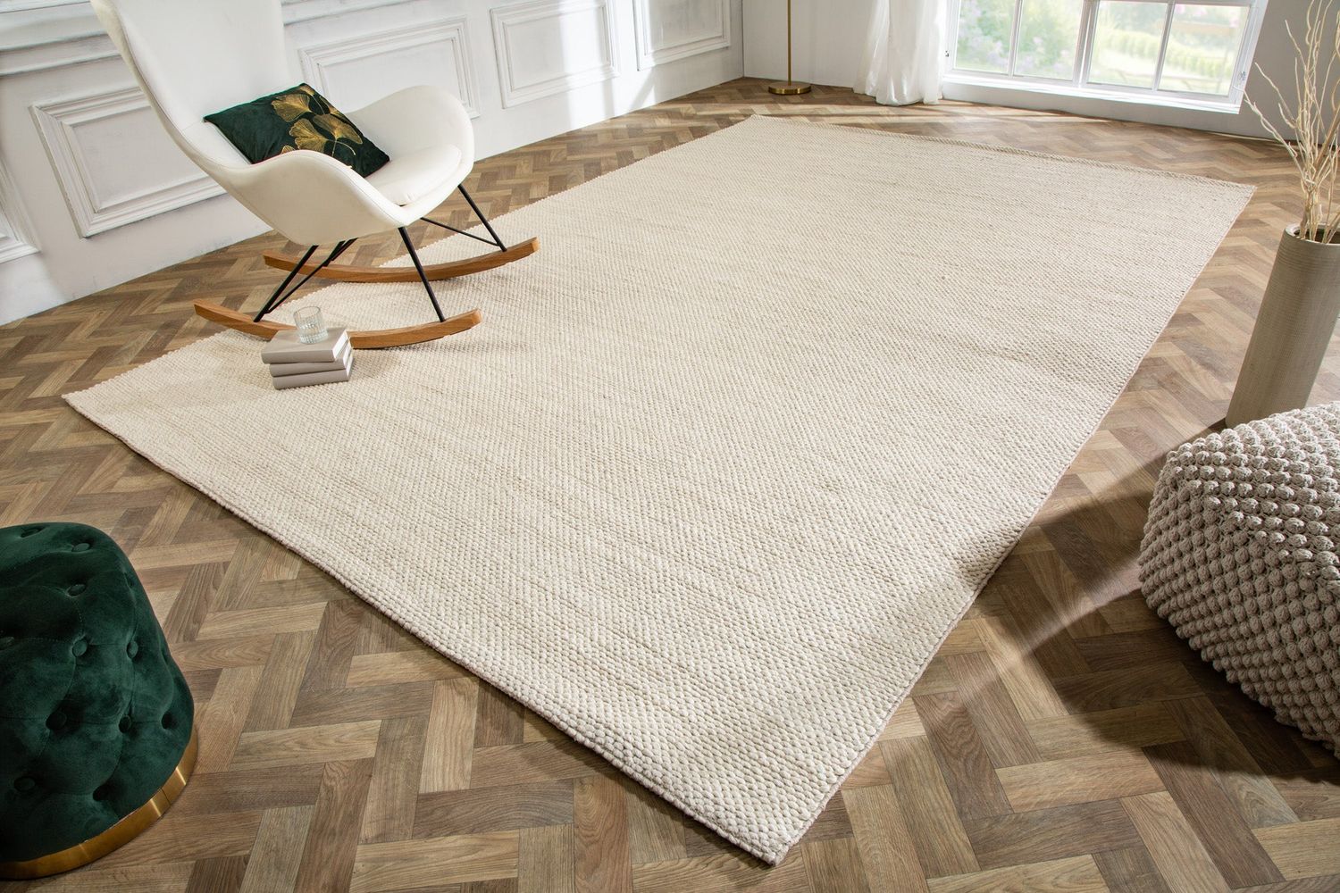 Tapis en laine beige 350x240cm - 41716