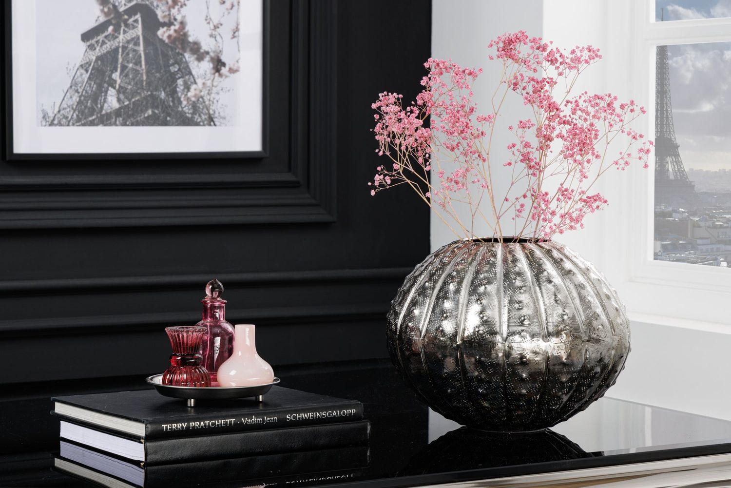 Vase décoratif ABSTRAIT 30 cm argent - 42248