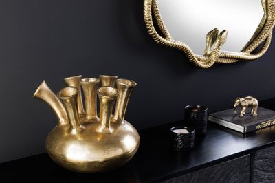 Vase KIYA 30cm or 7 ouvertures pour fleurs - 44861