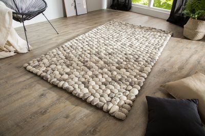 Tapis ORGANIC LIVING 200x120cm en feutre de laine gris - 38254