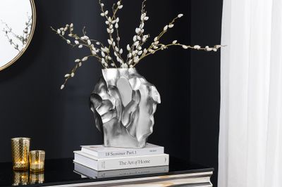 Vase LIQUID 25 cm argent effet martelé - 44879