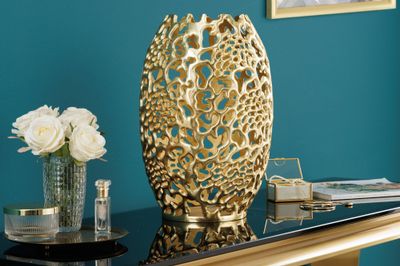 Vase décoratif ABSTRAIT FEUILLE 40 cm or - 43219