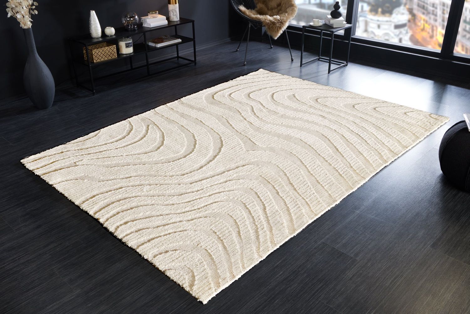 Tapis WAVE 170x240cm beige crème - 43129