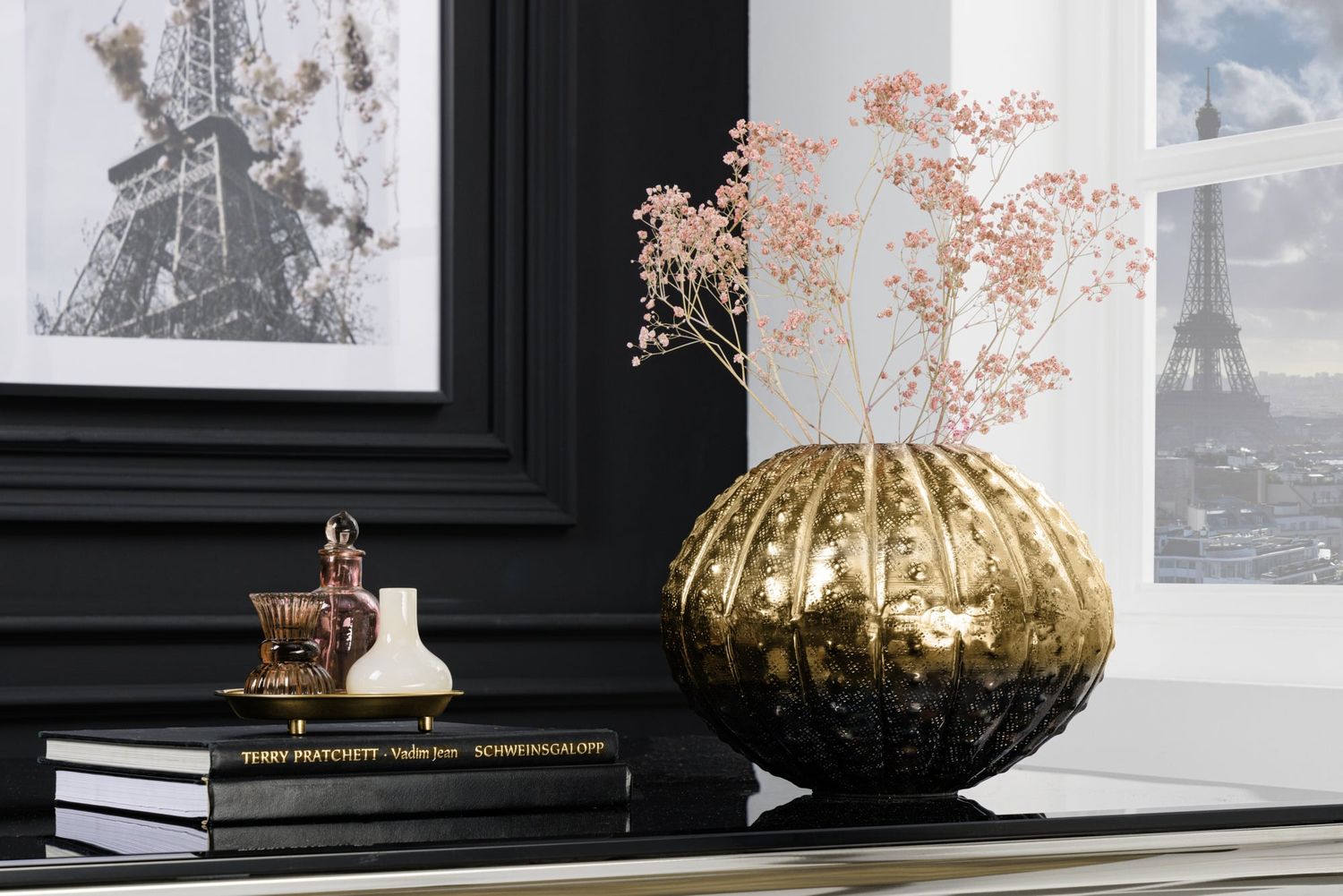 Vase décoratif ABSTRAIT 30 cm or - 42738