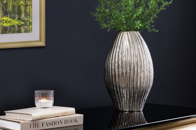 Vase ELEGANCE 30cm argent effet martelé - 44839