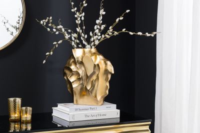 Vase LIQUID 25cm effet martelé or - 44878