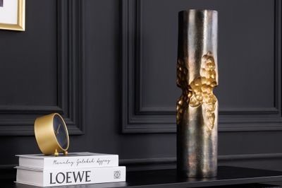 Vase PRECIOUS 40cm effet martelé or noir - 44893