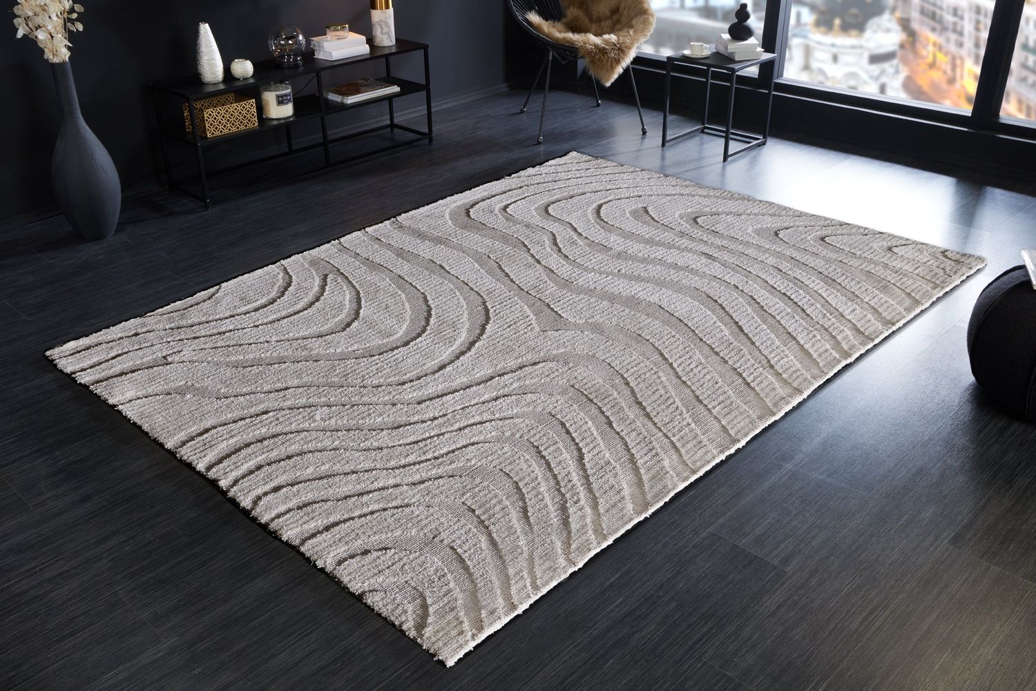 Tapis WAVE 170x240cm gris - 43130