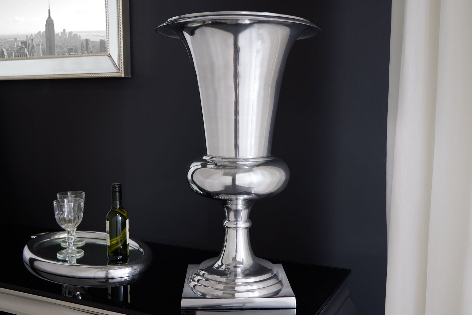 Vase GOAL 60cm argent - 21708