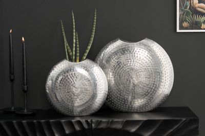 Vase ORIENTAL 30-40cm lot de 2 argent - 41542