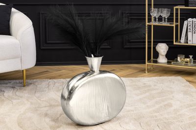 Vase ORIENT L 50cm argent effet martelé - 44867