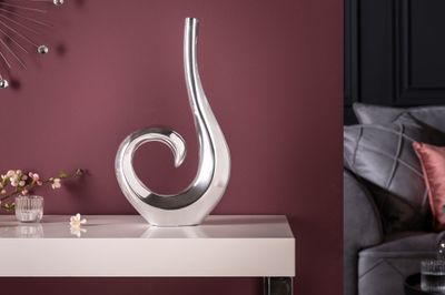 Vase WAVE L 47cm aluminium argenté - 8841