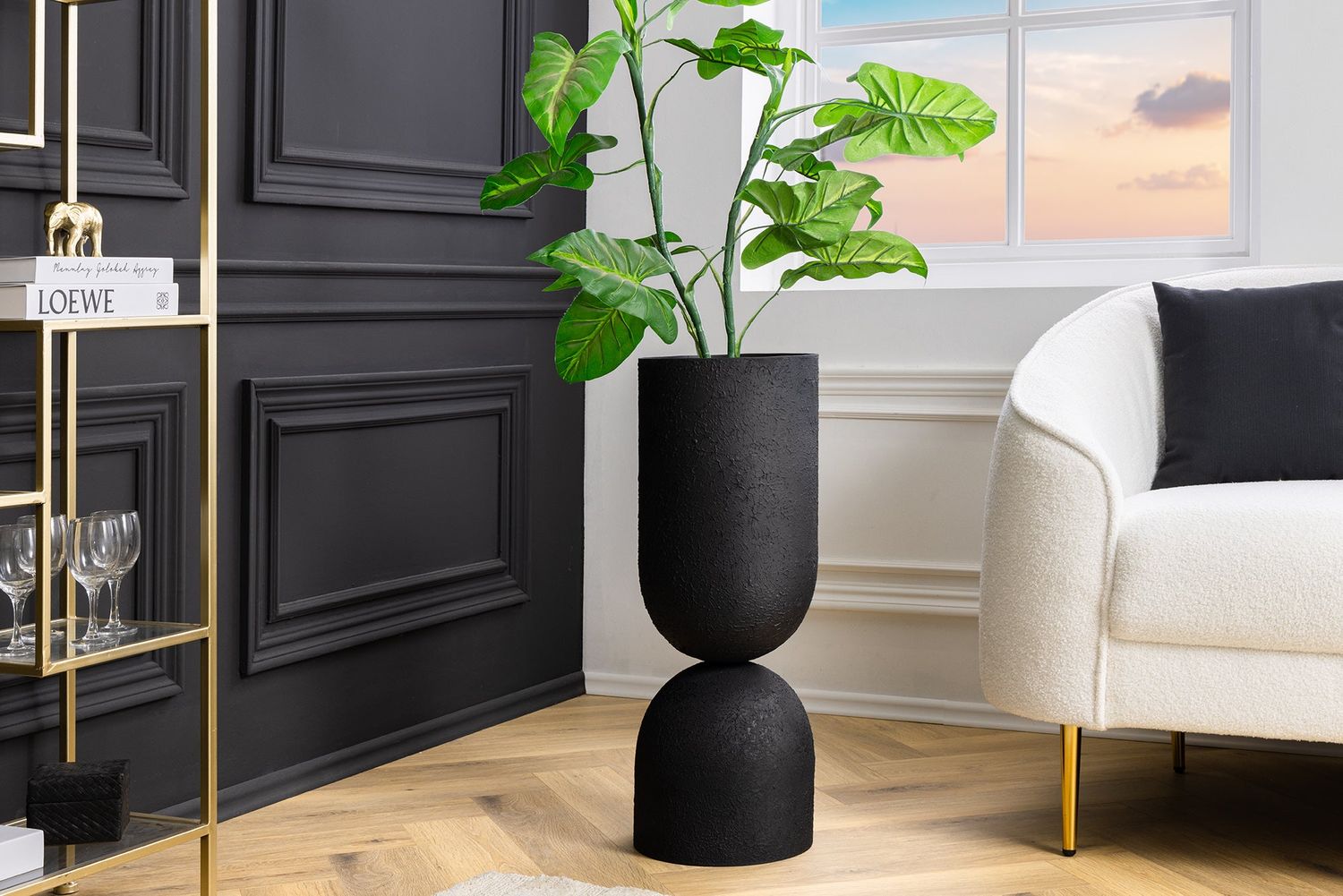 Vase SANDGLASS XL 70cm fer noir - 44869