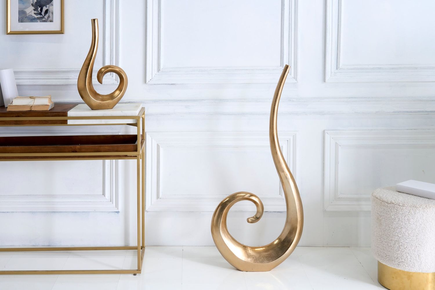 Vase WAVE XL 106 cm en aluminium doré - 41566