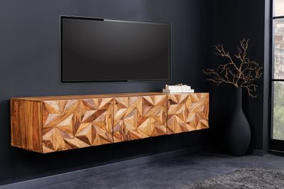 Support mural TV ALPINE 160cm en bois de sheesham - 43708