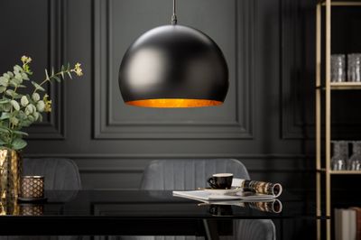 Suspension GLOW noire avec intérieur aspect feuille d'or - 41320