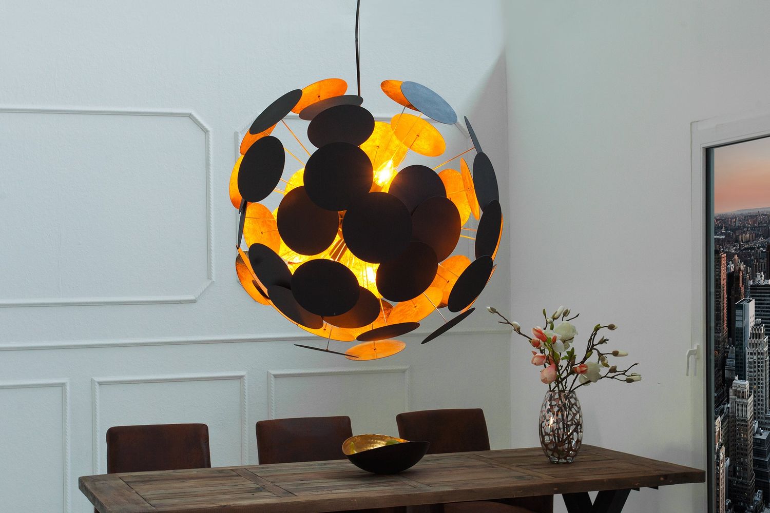 Suspension INFINITY HOME 70 cm noir et or - 36226