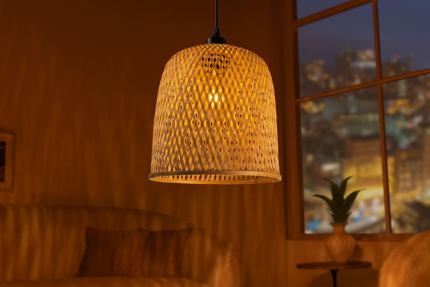 Suspension ORGANIC LIVING 25 cm en bambou naturel - 40582