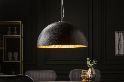 Suspension GLOW 50 cm en fibre de verre noir et or - 10717