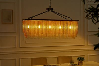 Suspension ROYAL 80 cm, chaînes en métal fin doré - 43760