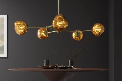 Suspension LIQUID DIAMOND 5 abat-jour en verre doré - 46020