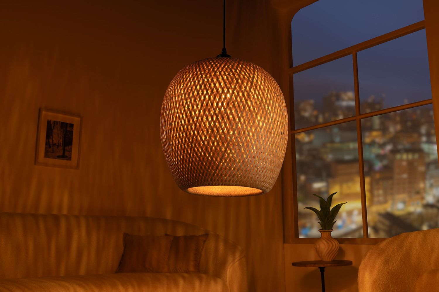 Suspension ORGANIC LIVING 35 cm en bambou naturel - 40578