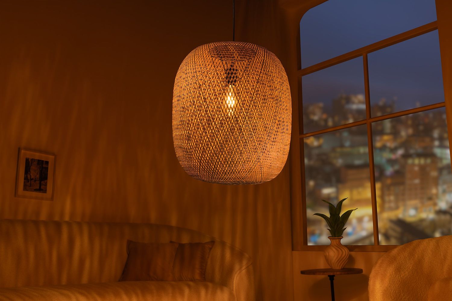 Suspension ORGANIC LIVING 50 cm en bambou naturel - 40591