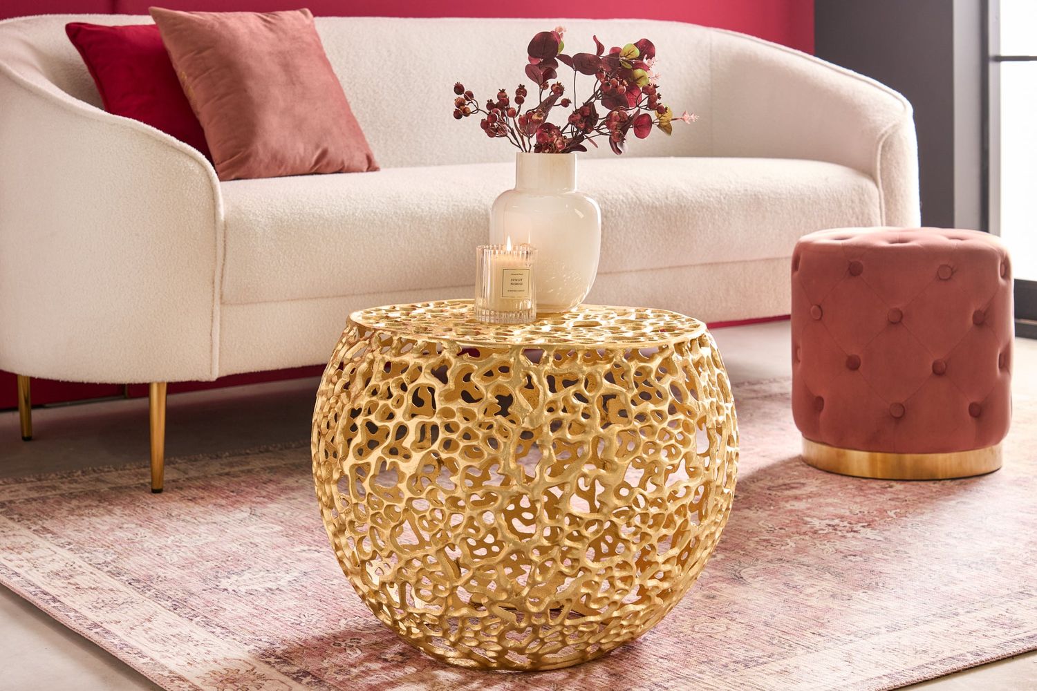 Table basse ABSTRACT LEAF 55cm or - 43230