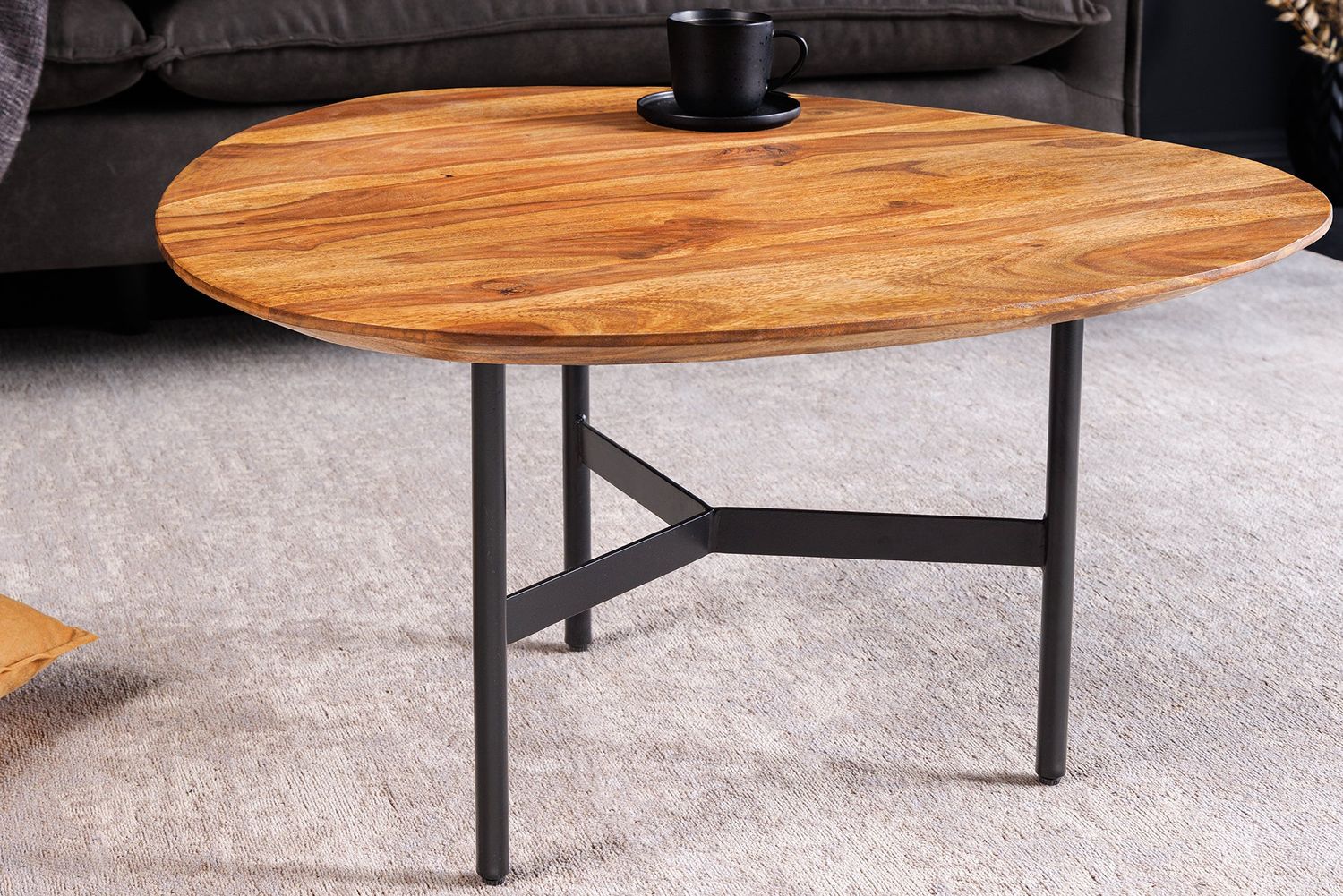 Table basse BEAUTY BY NATURE 60 cm en bois de sheesham - 43747