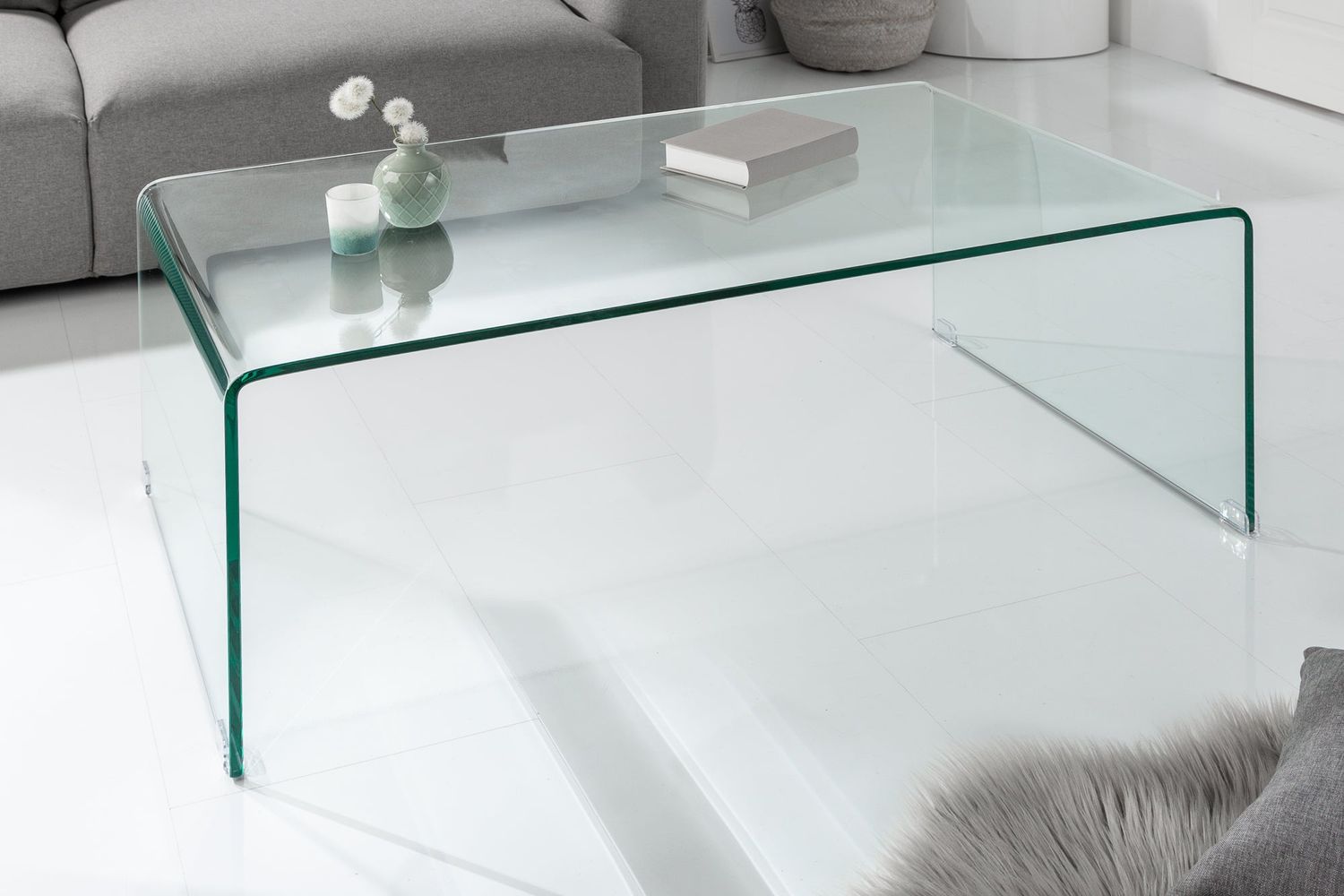 Table basse FANTOME 110 cm, plateau en verre trempé 12 mm - 22874