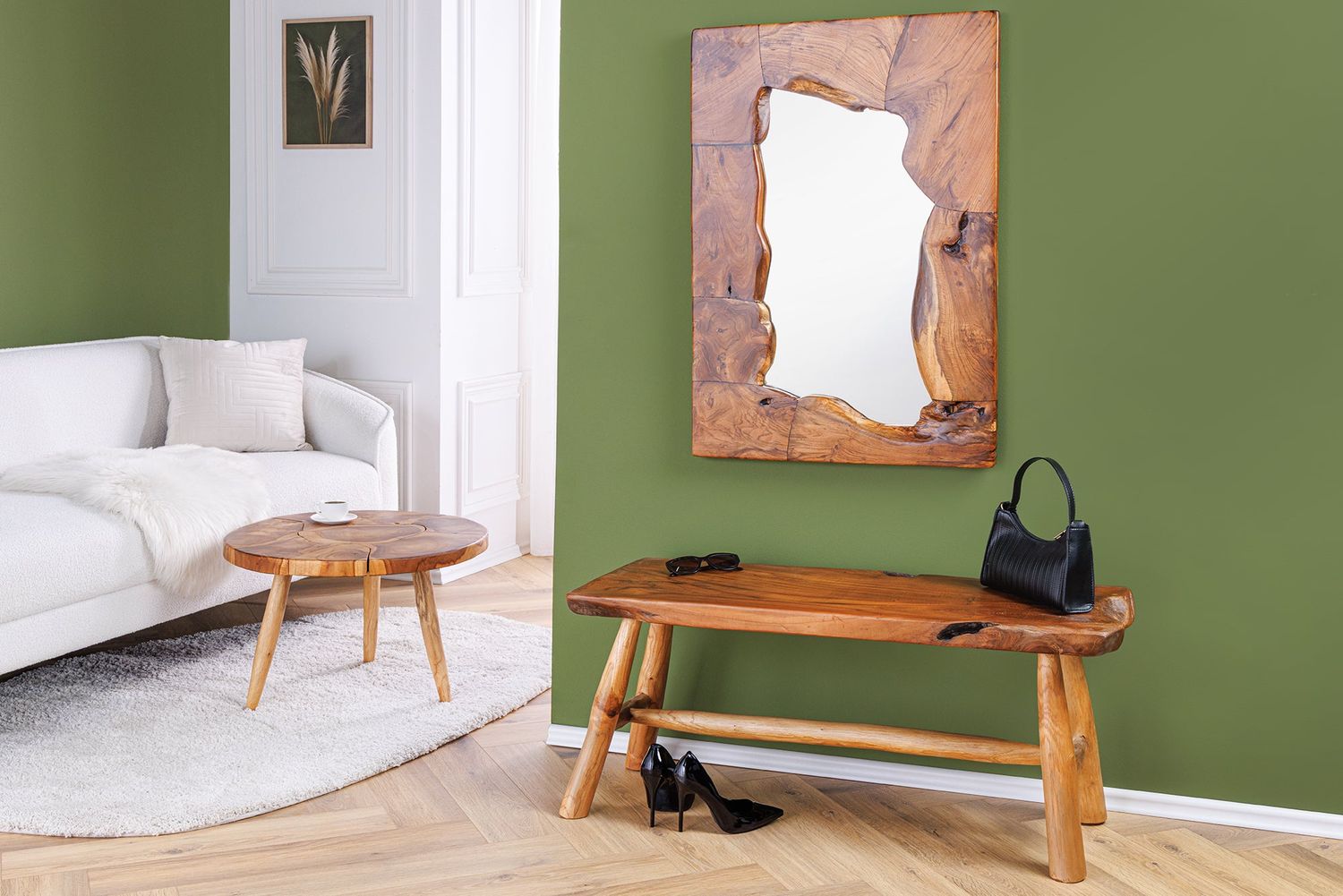 Table basse MOSAIK Ø 60 cm en teck naturel - 44712