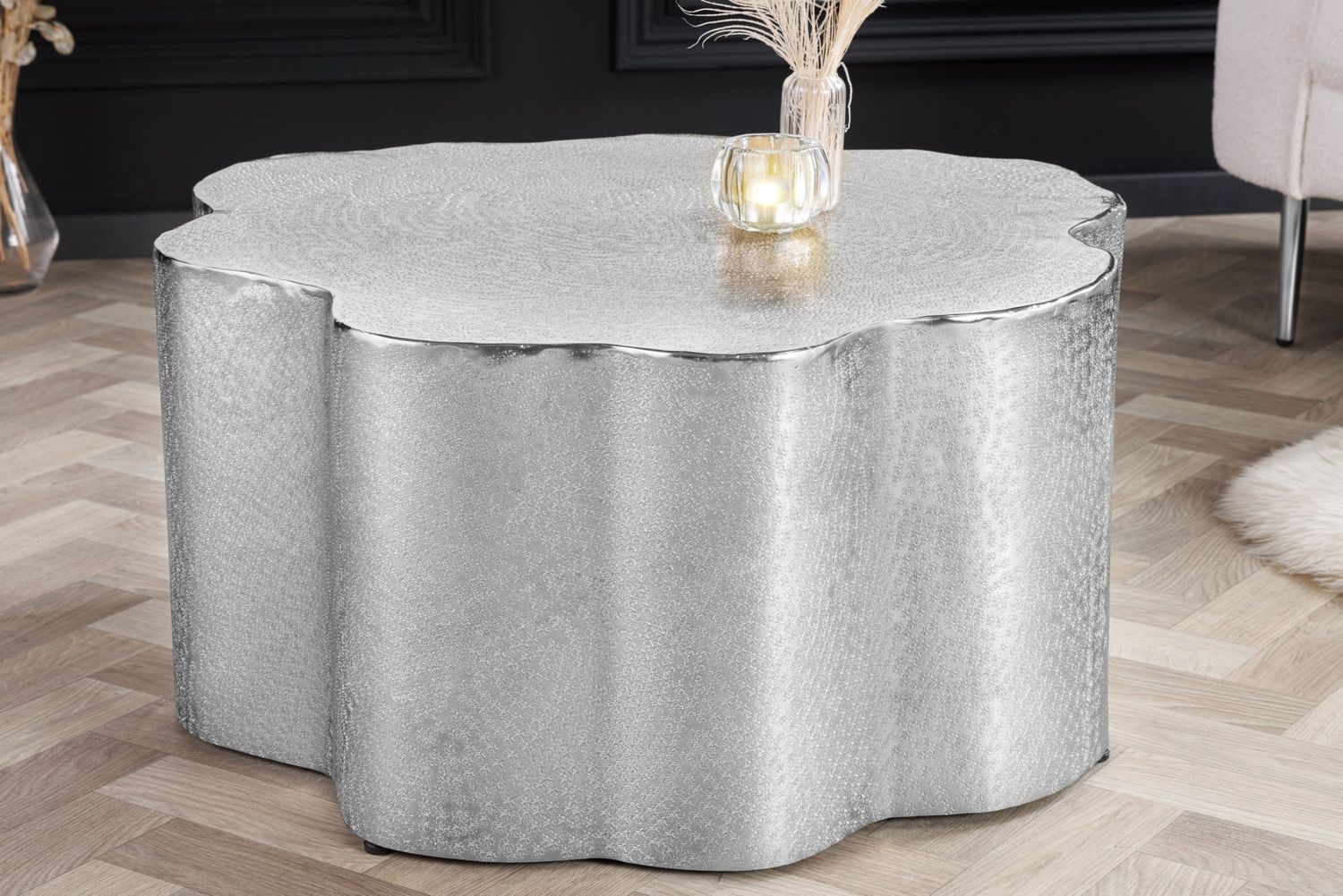 Table basse ORGANIC ORIENT 70cm argent - 42246