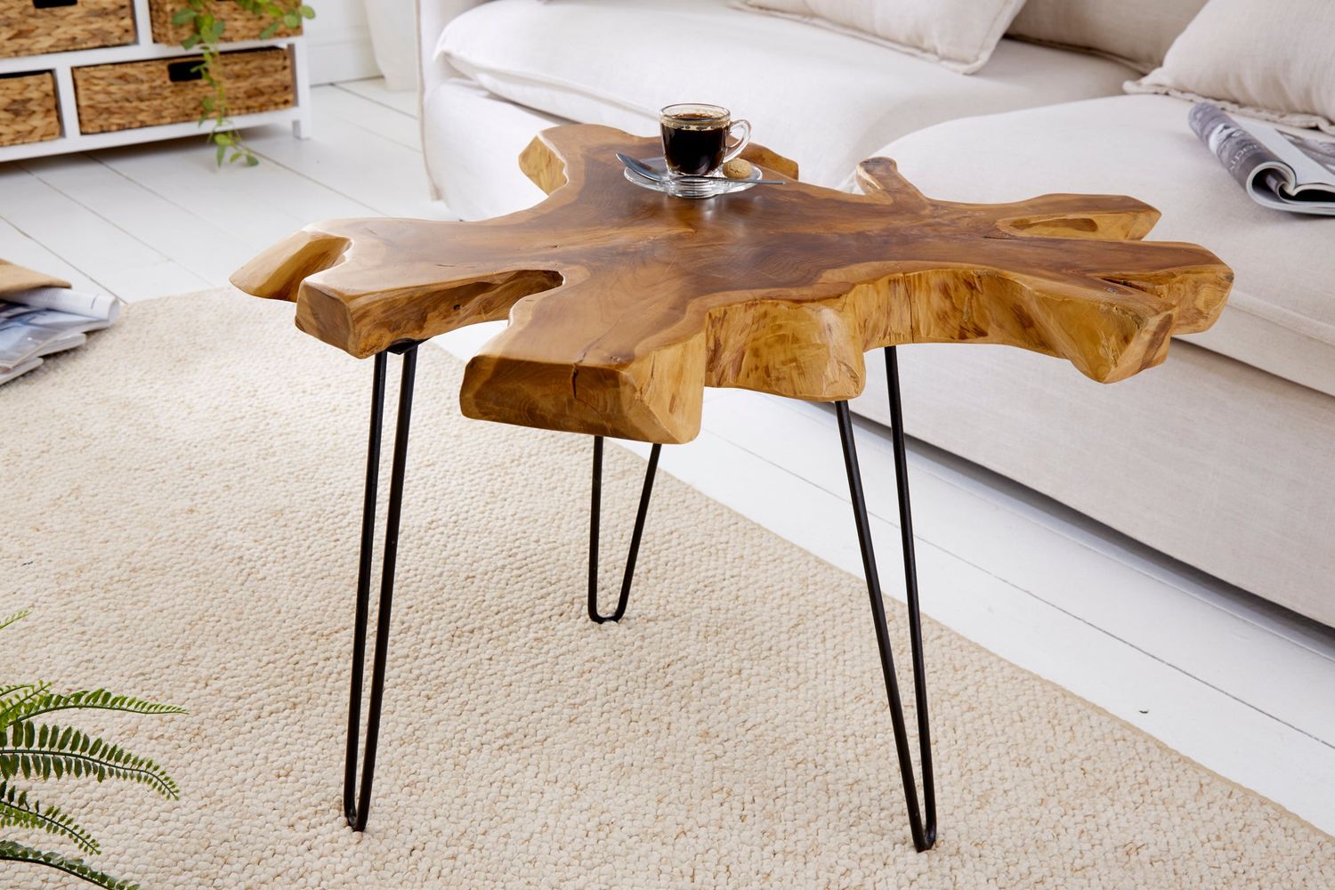 Table basse WILD 60 cm en teck massif - 38242