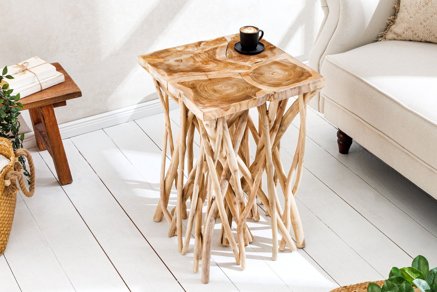 Table d'appoint DRIFTWOOD 60 cm en teck naturel - 44715