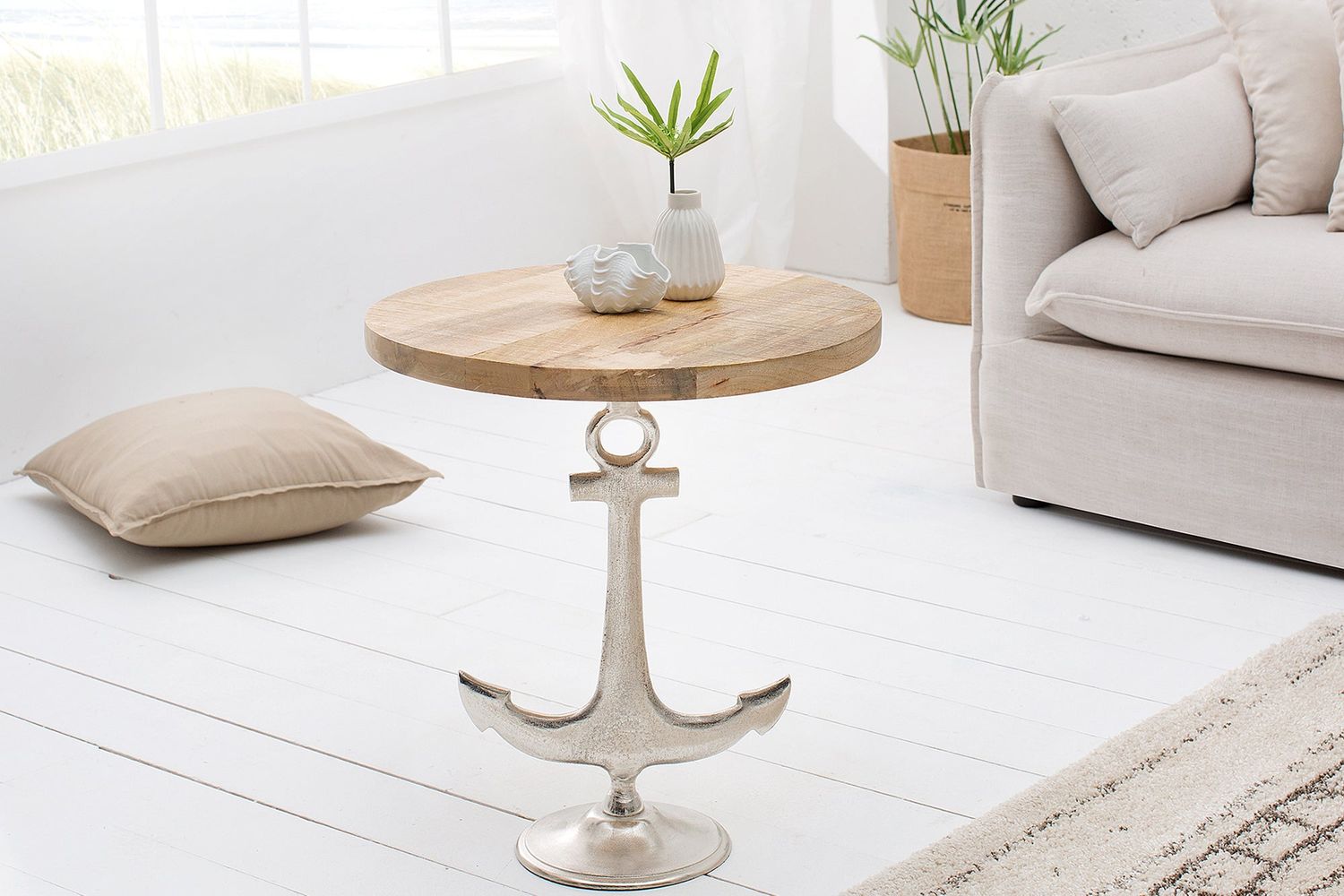 Table d'appoint ANCHOR 50 cm en bois de manguier - 38542