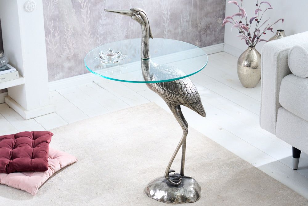 Table d'appoint Héron sauvage 90 cm argent - 43514