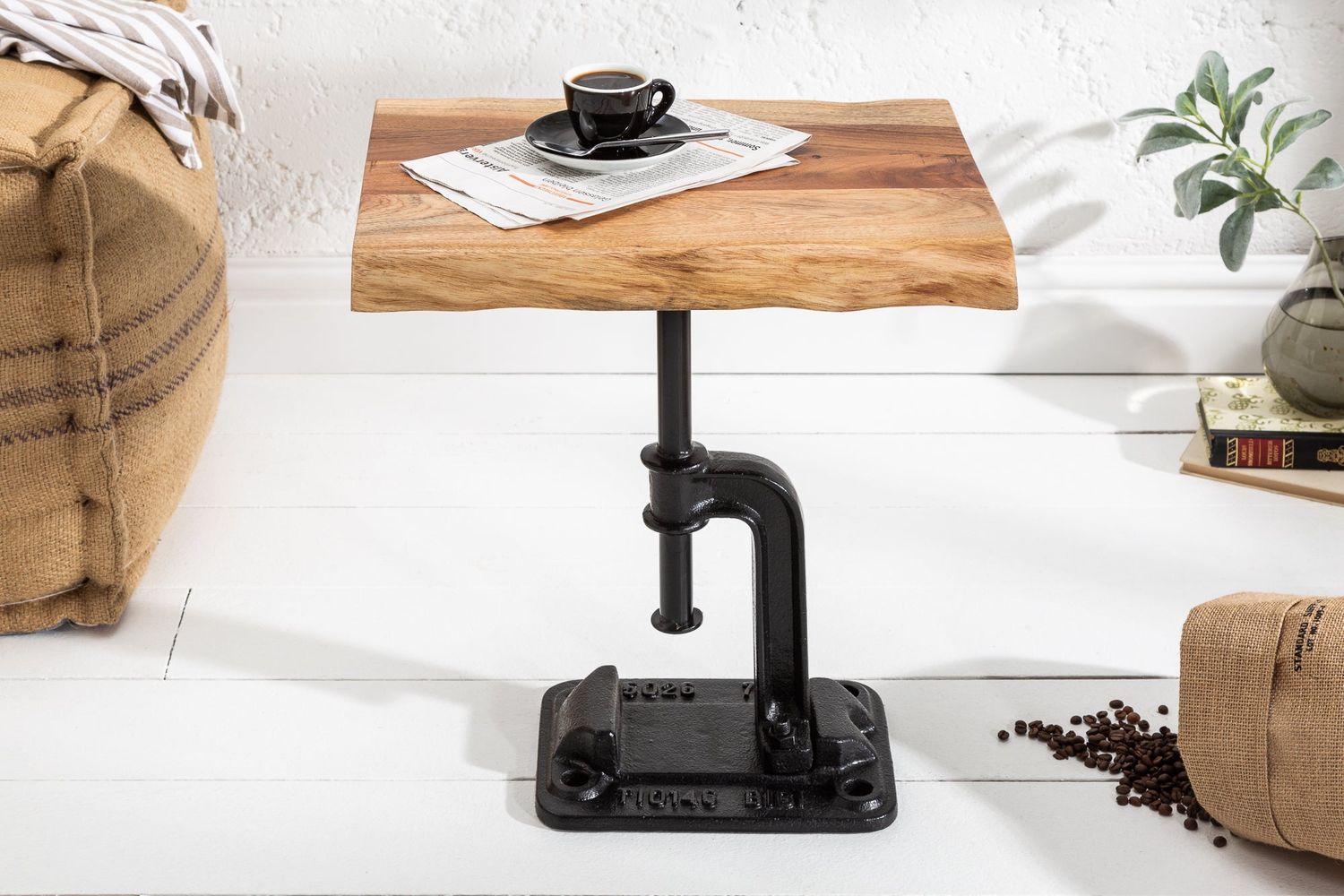 Table d'appoint FACTORY 45 cm en acacia massif de 35 mm d'épaisseur - 39291