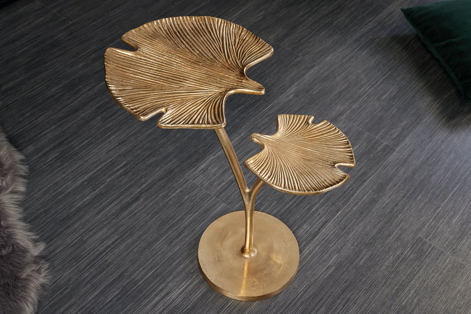 Table d'appoint FEUILLES DE GINKGO 55 cm or - 41787
