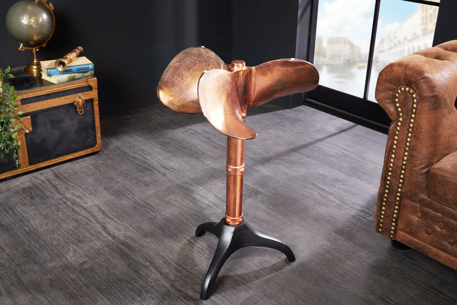 Table d'appoint OCEAN 75 cm cuivre sans plateau en verre - 42726