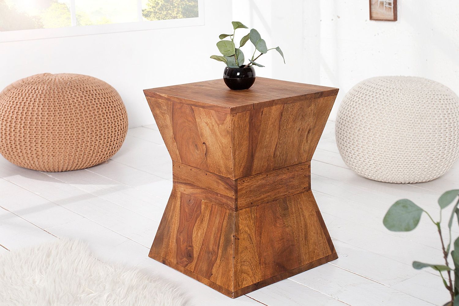 Table d'appoint PYRAMID 45cm en bois de sheesham - 21011