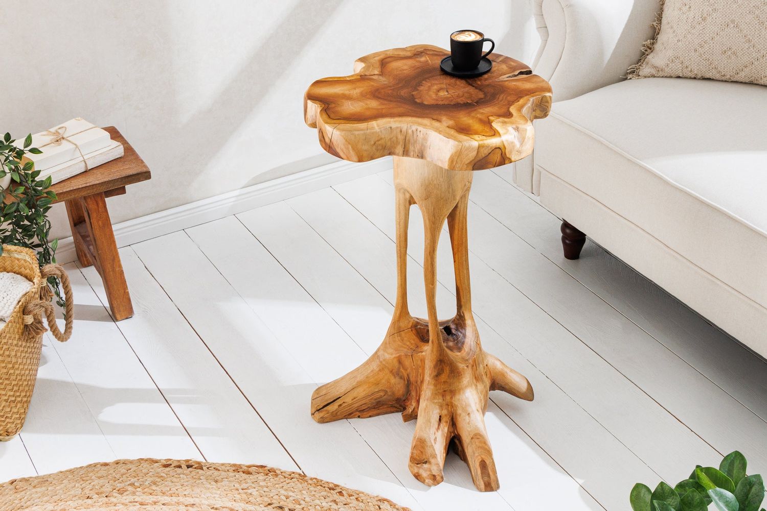 Table d'appoint ROOT 70 cm en teck naturel - 44714