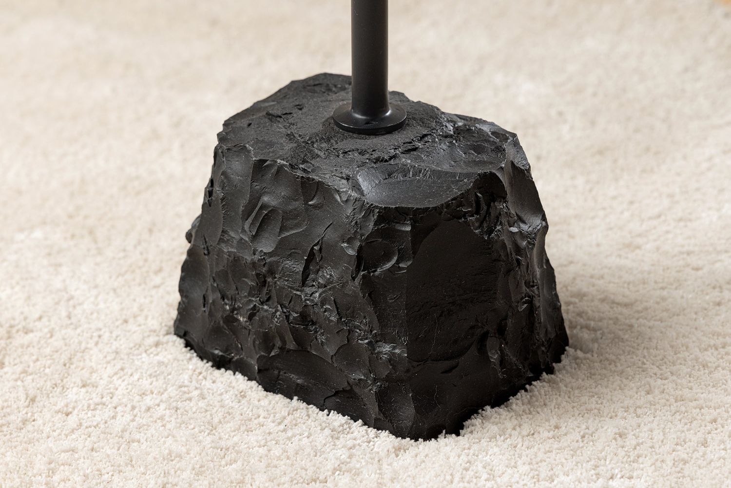 Table d'appoint TRAYFUL 55 cm, base en marbre et plateau en bois de manguier - 43499