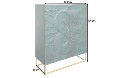 Highboard SNAKE 120cm bois de manguier turquoise - 45303