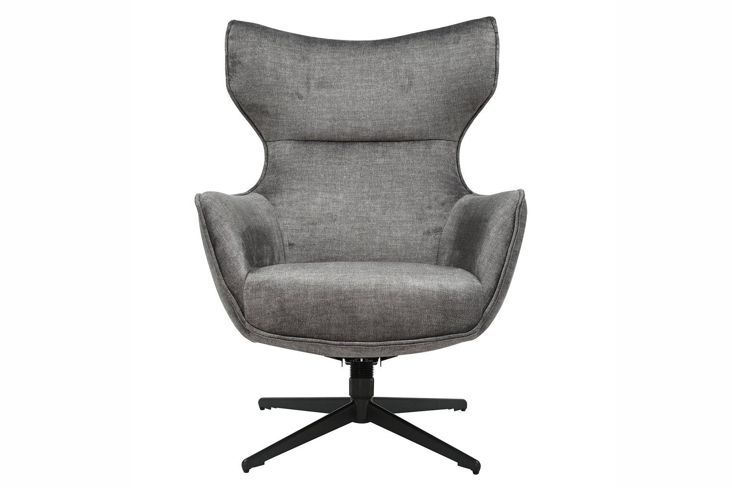 Fauteuil VOGUE pivotant à 360° en velours gris avec structure en métal noir - 46703