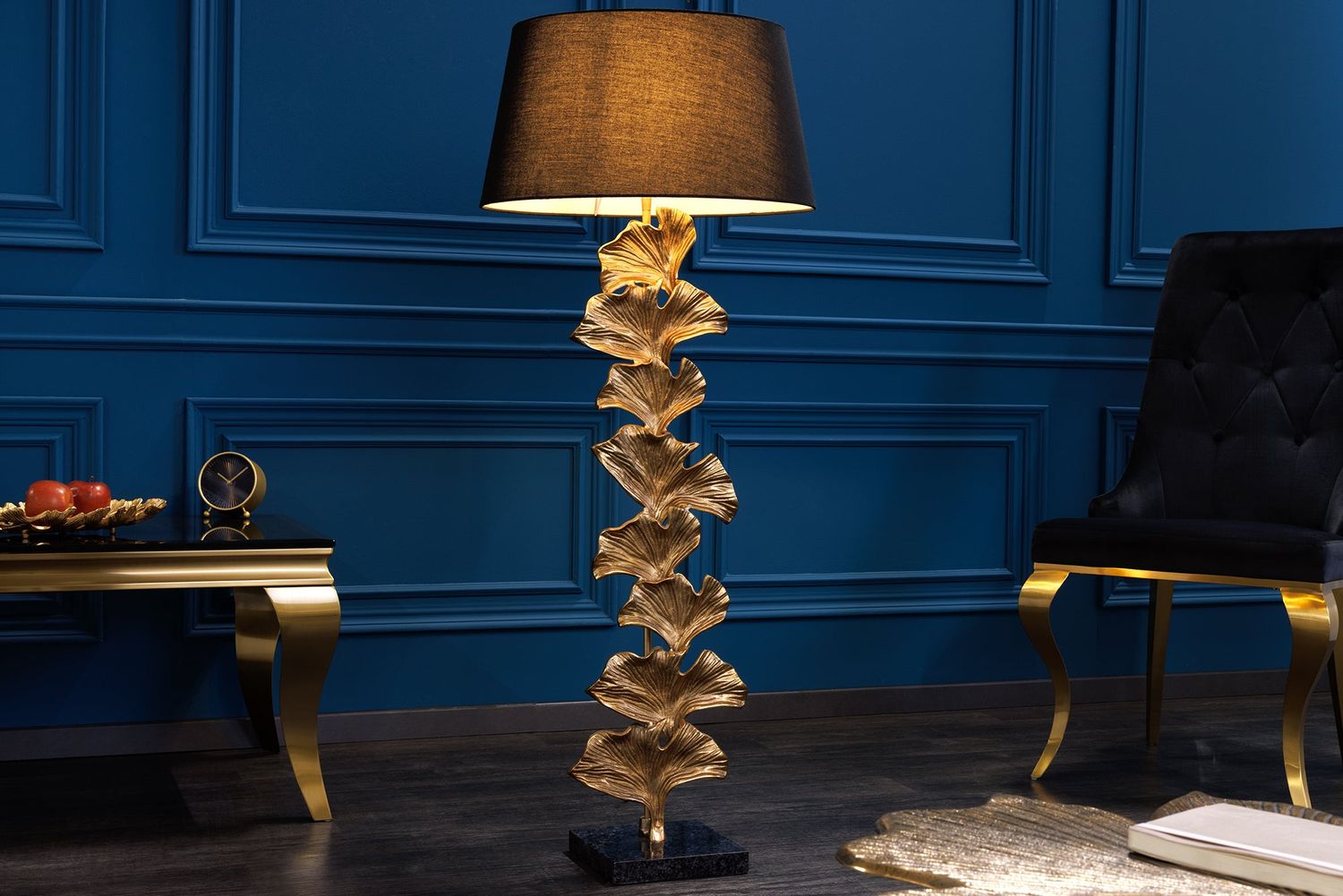 Lampadaire GINKGO 95cm doré sans abat-jour - 41696