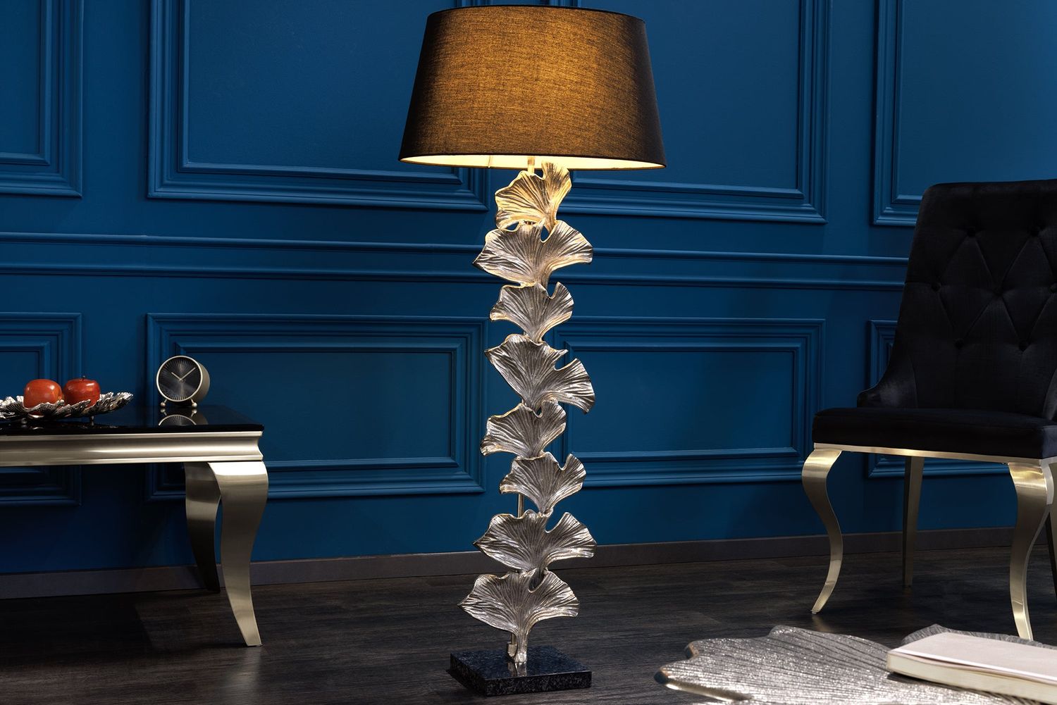 Lampadaire GINKGO 95 cm argenté sans abat-jour - 41695